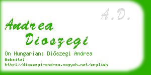 andrea dioszegi business card